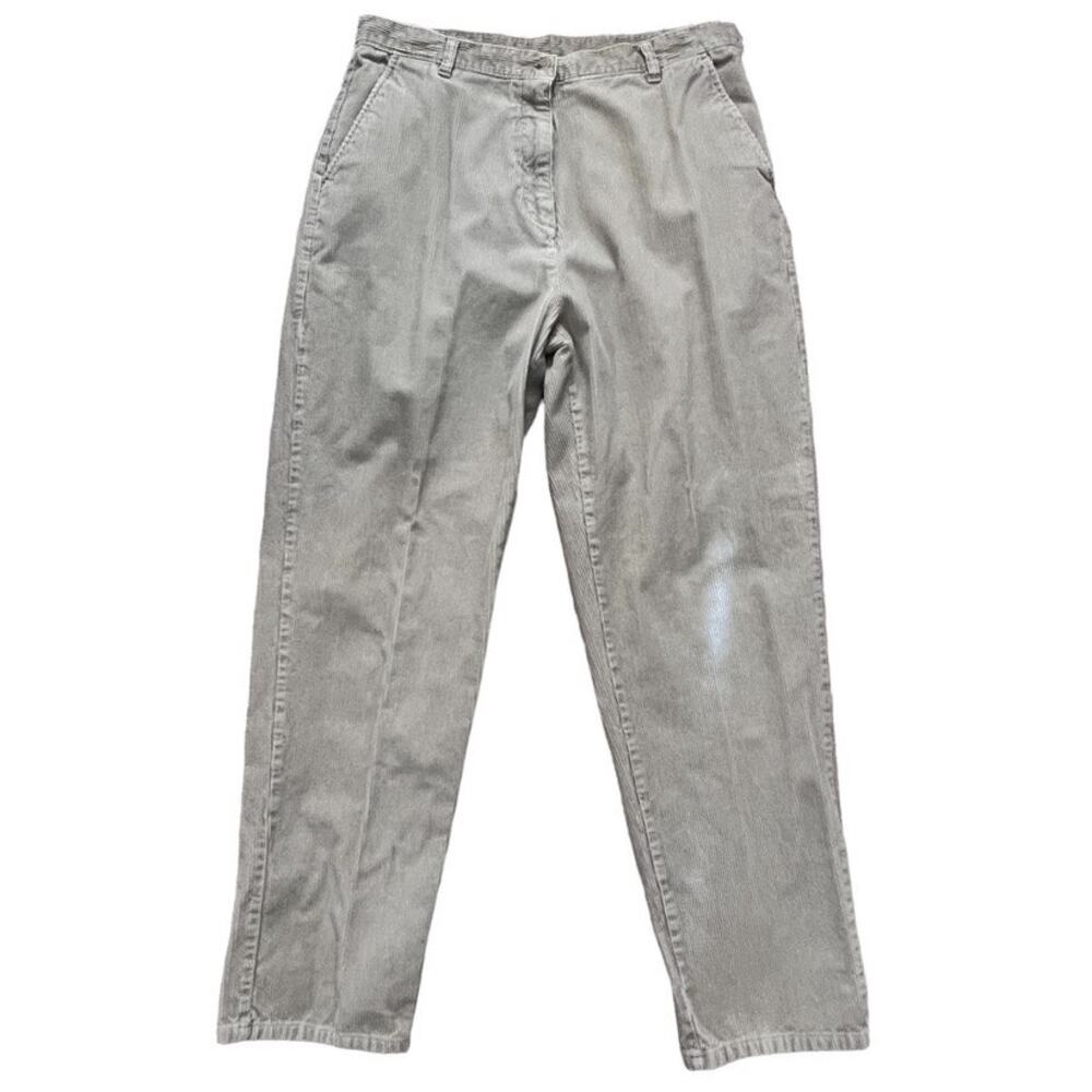Woolrich High Rise Corduroy Pant Trousers Sz 14 Khaki Tan Academia Granny Preppy